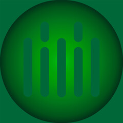 Abstract Green Sound Wave or Equalizer Bars Graphic Symbol