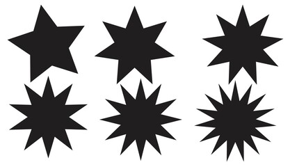 Sparkle star icon collection Twinkling star symbol designs vector art