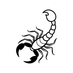 Scorpion with raised tail silhouette illustration 