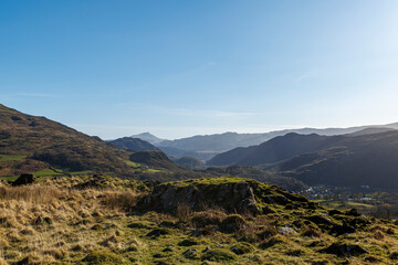 Trail on the cricular route of Moel Hebog, Beddgelert, Snowdonia national park