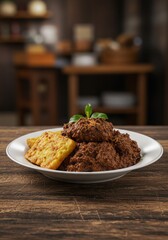 Indonesian food rendang beef, from Padang, west sumatera