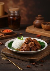 Indonesian food rendang beef, from Padang, west sumatera