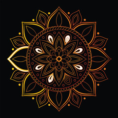 Circular pattern in the form of a mandala. Henna tattoo mandala. Mehndi style. Decorative pattern in oriental style. Coloring book page.