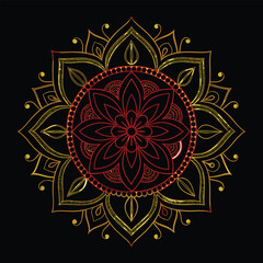 Circular pattern in the form of a mandala. Henna tattoo mandala. Mehndi style. Decorative pattern in oriental style. Coloring book page.