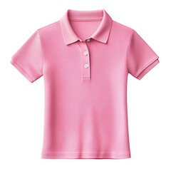 A vibrant pink polo shirt showcased against a neutral backdrop for fashion visuals