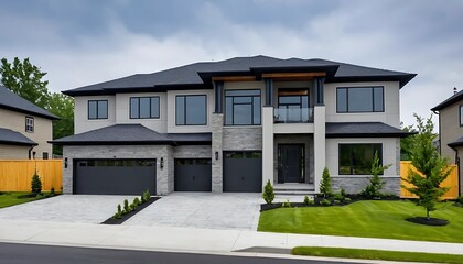 Fototapeta premium Bright Close-Up Photography of Modern Residential Facade