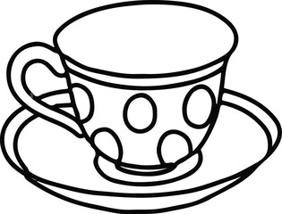 How to draw Polka dot cup