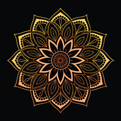 Circular pattern in the form of a mandala. Henna tattoo mandala. Mehndi style. Decorative pattern in oriental style. Coloring book page.