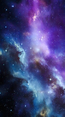 Obraz premium Galaxy nebula cosmos stars purple blue outer space celestial universe