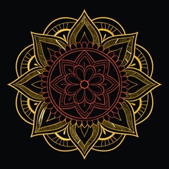 Circular pattern in the form of a mandala. Henna tattoo mandala. Mehndi style. Decorative pattern in oriental style. Coloring book page.