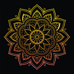 Circular pattern in the form of a mandala. Henna tattoo mandala. Mehndi style. Decorative pattern in oriental style. Coloring book page.