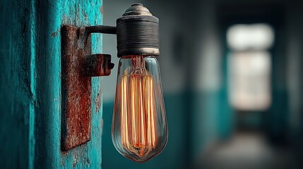 Antique wall lamp, warm light