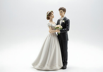 Romantic Wedding Couple Figurine: Elegant Bride and Groom Statue