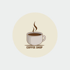 Set of vector illustration of a coffee cup with steam rising isolating on white background