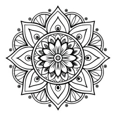 Circular pattern in the form of a mandala. Henna tattoo mandala. Mehndi style. Decorative pattern in oriental style. Coloring book page.
