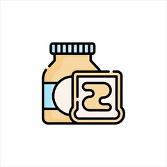 vector illustration of a bottle of milk