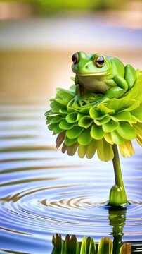 green flower with a center shaped like a tiny frog&rsquo;s head and smooth, waxy petals