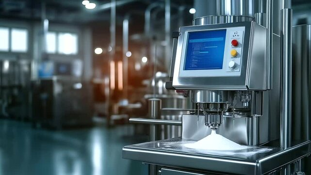 A high-tech dough mixer with programmable settings, designed for large-scale bakery production.