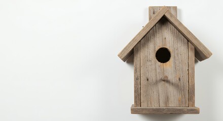 Wooden Birdhouse on White Background