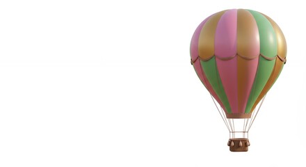 Colorful Hot Air Balloon Illustration on White Background