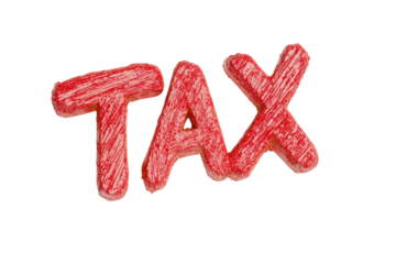 Bold Red Text "TAX" Concept Representing Financial Obligations and Responsibilities