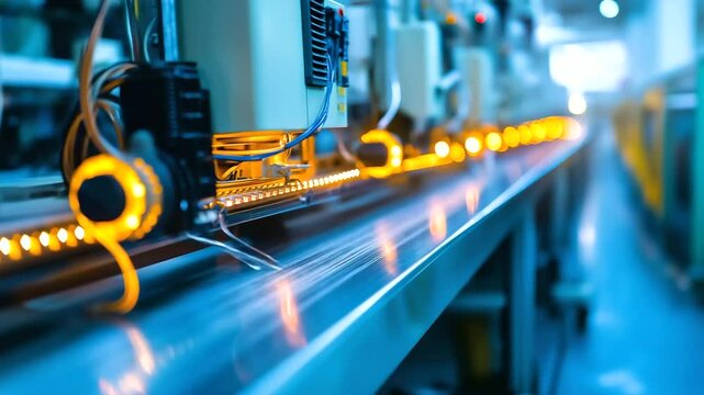 A modern fiber optic cable production line, ensuring high-speed internet infrastructure.