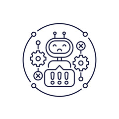 automation problems icon in line design