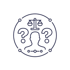 legal questions icon in line design