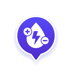electrolyte fluids icon with water drop, vector