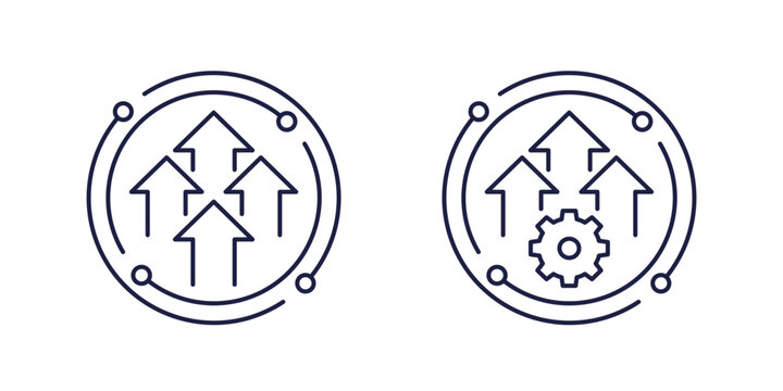 growth cycle icons in line design