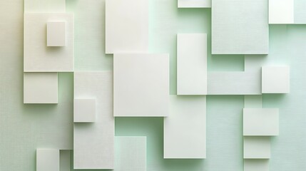 Obraz premium Abstract Geometric Shapes Pastel Green Background