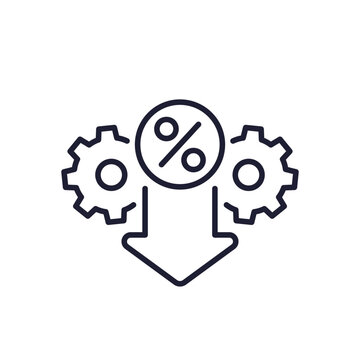 percent down icon in line design