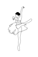 Vector illustration of a ballet dancer in tutu