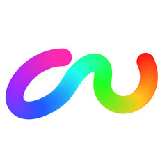 Obraz premium Abstract wavy gradient lines with playful squiggle shapes, colorful ribbon elements, geometric doodle pattern, and fluid 3D design. Flat vector illustration isolated on white background.
