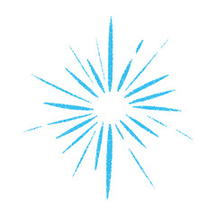 Obraz premium Blue Radiant sunburst with abstract rays and starburst lines. Circular radial light elements. Flat vector illustration isolated on white background.