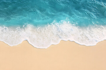 beautiful sandy beach and soft blue ocean wave