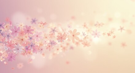 Fototapeta premium Floral Whispers Pastel petals dance in a soft dreamy embrace