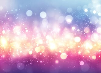 Obraz premium The backdrop consists of a gentle pastel gradient with blurred bokeh lights, blending pink, blue, yellow, and purple hues to produce an ethereal and dreamy ambiance
