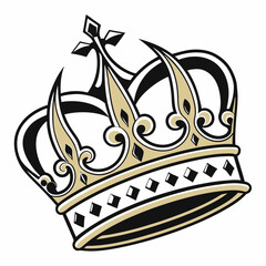 Crown Logo - Royal Emblem, Luxury Vector Design, Gold King Symbol
