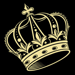 Crown Logo - Royal Emblem, Luxury Vector Design, Gold King Symbol