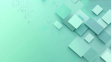 Fototapeta premium Abstract Mint Green Geometric Square Design