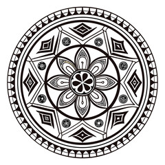Circular pattern in the form of a mandala. Henna tattoo mandala. Mehndi style. Decorative pattern in oriental style. Coloring book page.
