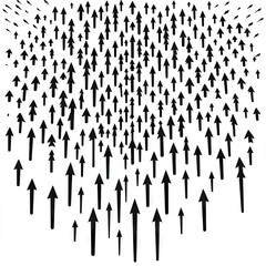 Many upward pointing arrows.  A visual representation of growth, success, or rising trends
