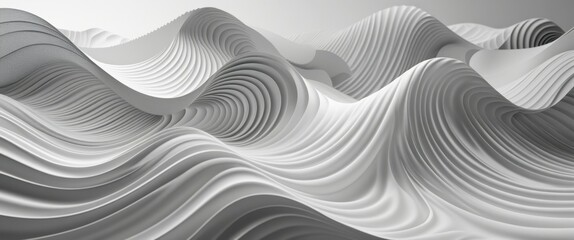 dynamic monochrome paper wave abstract background illustration