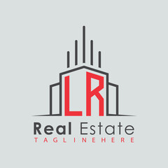 Fototapeta premium initial monogram logo for real estate with Home and Building shape creative design.