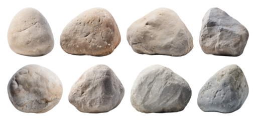 PNG Natural smooth stones collection, element set on transparent background