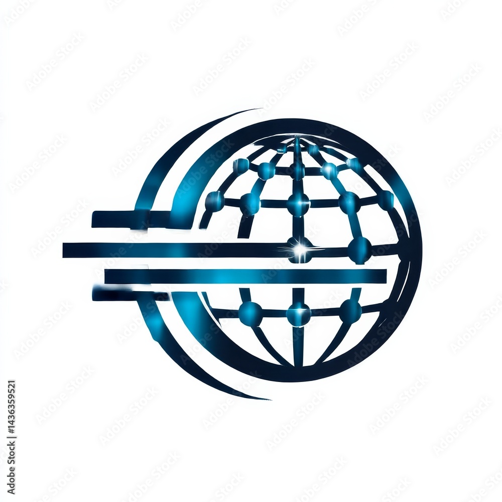 Leinwandbilder Global Network Connectivity: A Futuristic Globe Symbolizing Technological Progress and Global Communication