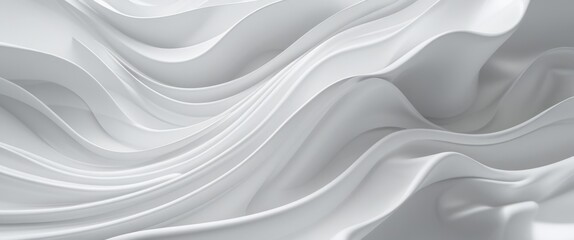 elegant white abstract background with fluid wavy lines