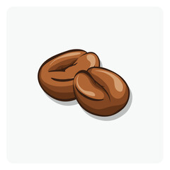 Coffee bean set. Isolated coffe beans on white background