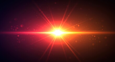 Fototapeta premium Radiant burst explodes a symphony of red and orange light dances in the cosmic dark